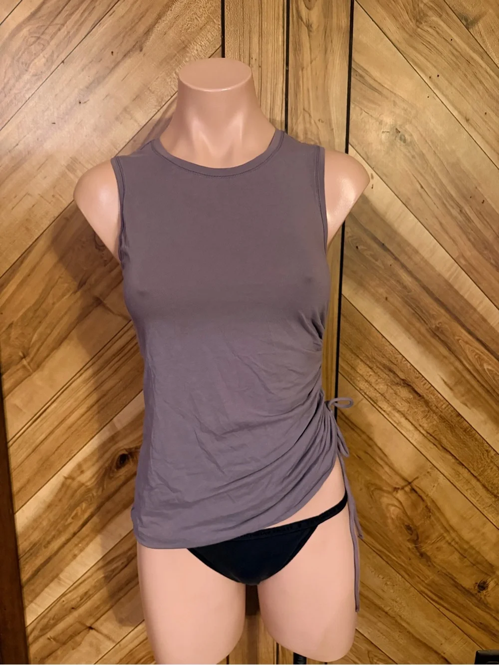 Lululemon Womens Dusky Lavender Cinch It Tank Top Side Tie Ruched Sleeveless